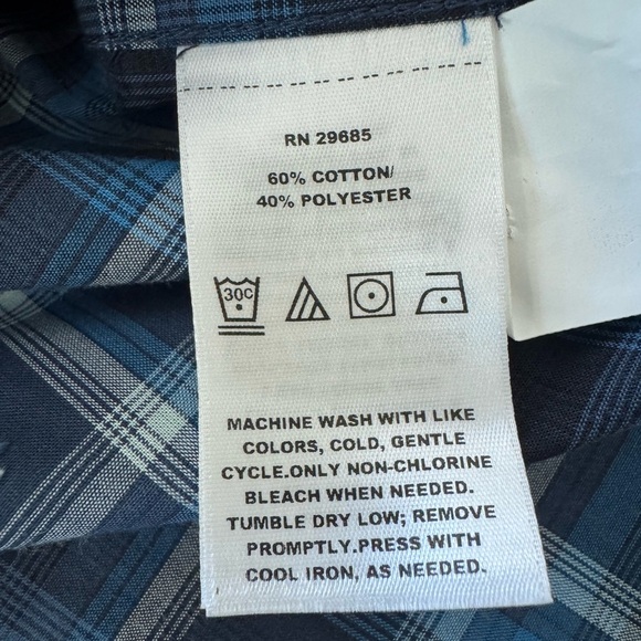 Pendleton Frontier Long-Sleeve Plaid Snap Front Shirt, Blue & Black, Size L, NWT - Picture 10 of 11